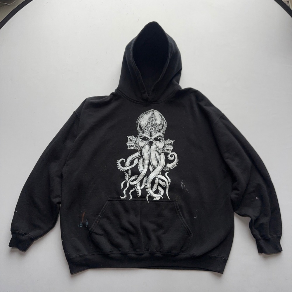 Vertebrae 33 Hoodie Mens XL Black Occult Cthulhu Horror Streetwear Death Metal